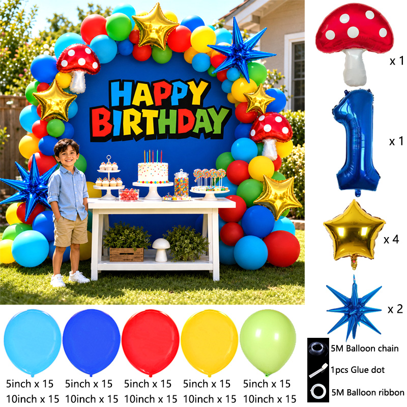 Super Bors Red Mushroom Balloo - Party Games Mario 评论和价格