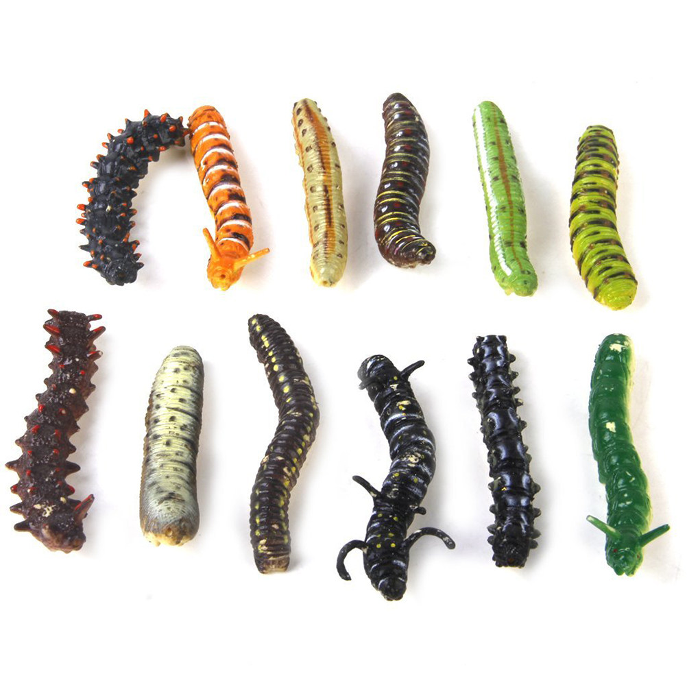 12Pcs Multicolor Plastic Worm  - Games Garden Party 评论和价格